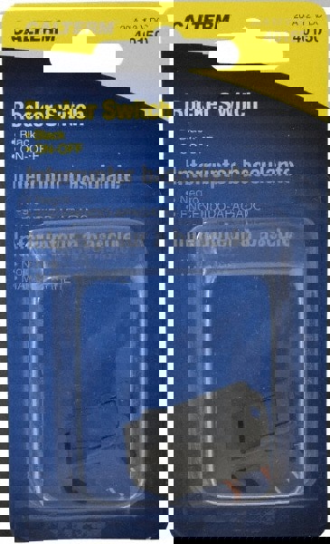 Automotive Switches; Sequence: On-Off ; Amperage: 16 A ; Voltage: 12 V ; Hole Diameter: 1-1/8 x 7/16 in ; Switch Function: On-off ; Wire Connection Type: Screw Terminals